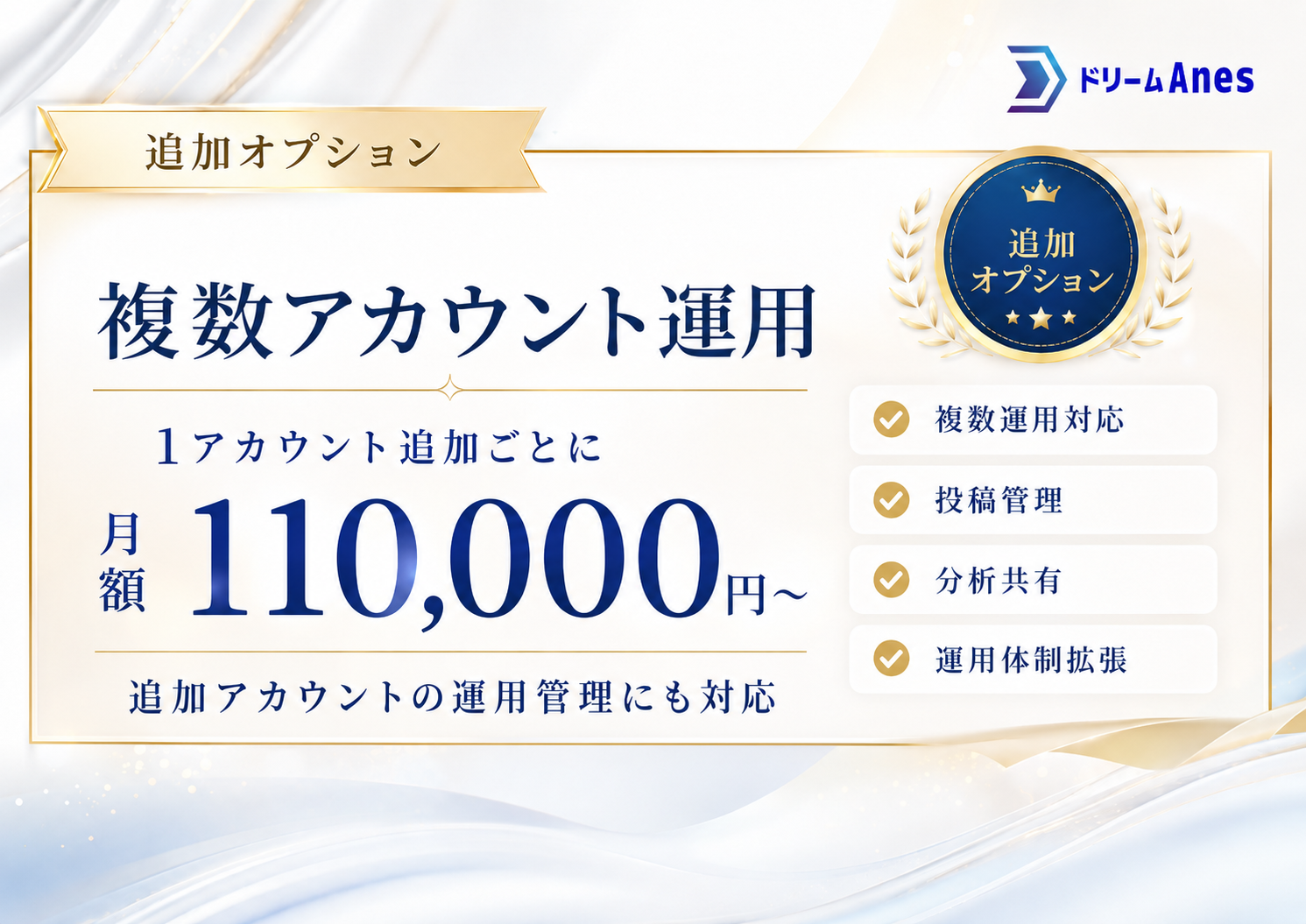 複数アカウント運用オプション